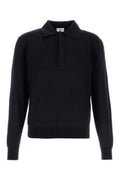 Men's Manches Polo Shirt Navy Silk Cotton
