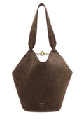 Women's Lotus Shoulder Bag Brown Baby Calfskin