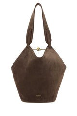 Women's Lotus Shoulder Bag Brown Baby Calfskin