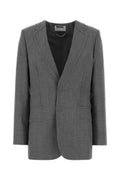 Women's Virgin Wool Blazer Gray Blazers