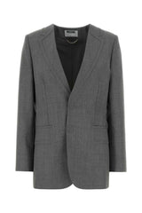 Women's Virgin Wool Blazer Gray Blazers