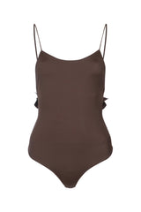 Women's Maillot Swimsuit Brown Polyamide Elastane Principal Swimwear