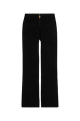 Women's High-Waist Cotton Trousers Black Outer