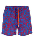 Men's Printed Polyester Swimming Shorts Blue Swimwear