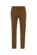 Women's Sigaretta Trousers Brown Cotton Elastane