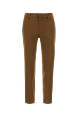 Women's Sigaretta Trousers Brown Cotton Elastane