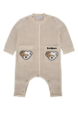 Boys' Bear Onesie Beige Cotton Polyamide Cashmere Jean