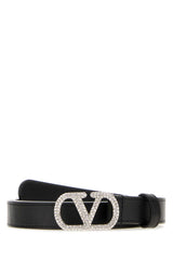 Women's Vlogo Belt Black Leather