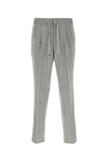 Men's Linen-Blend Trousers Gray Virgin Wool