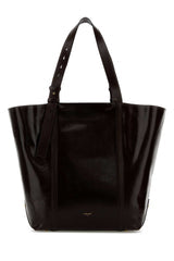 Women's Shiny Tote Brown Cow Leather