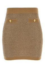 Women's Skirt Beige Acrylic Knit