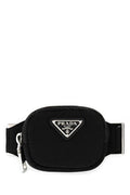 Men's Nylon Belt Bag Black Polyamide Riciclata Wallet
