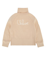 Boys' Logo-Embroidered Wool Sweater Beige