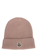 Boys' Moncler Ribbed Wool Winter Hat Beige