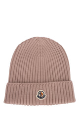 Boys' Moncler Ribbed Wool Winter Hat Beige