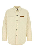 Men's Quilted Tech Cotton Jacket Beige Nylon