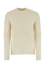 Men's Jumper Beige Alpaca Virgin Wool