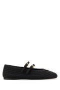 Women's Raffia Ballerinas Black