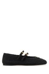 Women's Raffia Ballerinas Black