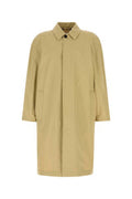 Men's Beige Cotton Overcoat Hamper Trench