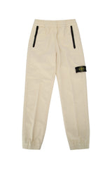 Boys' Logo-Patch Cotton-Blend Joggers Beige Elastane