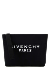 Women's Black Canvas Pouch Beauty Case