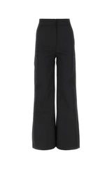Women's Trousers Black Polyester Cotton