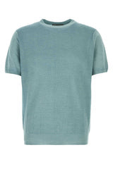 Men's Shirt T-Shirt Blue Wool Silk