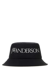 Unisex Cuffia Nylon Blend Bucket Hat Black Polyester