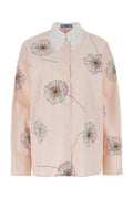 Women's Gerbera Floral-Printed Cotton Poplin Shirt Pink