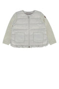 Boys' Quilted Down-Filled Down Jacket White Nylon With