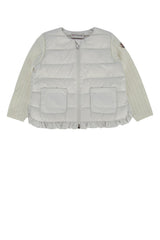 Boys' Quilted Down-Filled Down Jacket White Nylon With