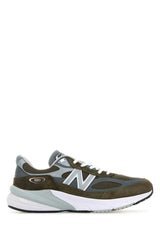 Unisex Multicolor Mesh And Suede 990v6 Sneakers Olive