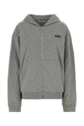 Women's Logo-Patch Cotton Sweatshirt Gray Sweater