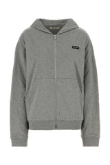 Women's Logo-Patch Cotton Sweatshirt Gray Sweater