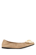 Women's Ballet Flat Beige Leather