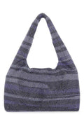 Women's Rhinestone-Embellished Shoulder Bag Purple Fabric