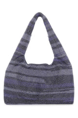 Women's Rhinestone-Embellished Shoulder Bag Purple Fabric