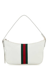 Men's Web-Striped Leather Shoulder Bag White