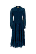 Women's Shirt Dress Blue Recycled Polyest Polyester