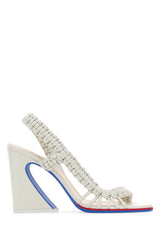 Women's Leather Ruched Sandal White Calf