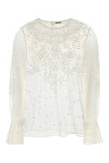 Women's Middlemist Blouse White Nylon Sweater