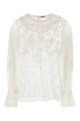 Women's Middlemist Blouse White Nylon Sweater