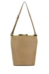 Women's Secchiello Bucket Bag Beige Leather