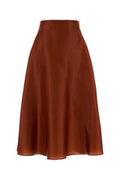 Women's Silk A-Line Skirt Brown
