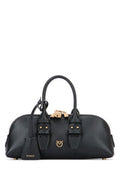 Women's Bowling Shoulder Bag Black Calfskin Leather