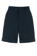 Men's Navy Blue Cotton Bermuda Shorts Exterior