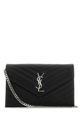 Women's Quilted Calf Skin Clutch Black