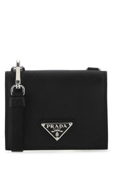 Men's Carte Card Case Black Calfskin Wallet