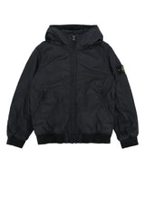 Boys' Short Parka Down Jacket Black Fibra Poliammidica